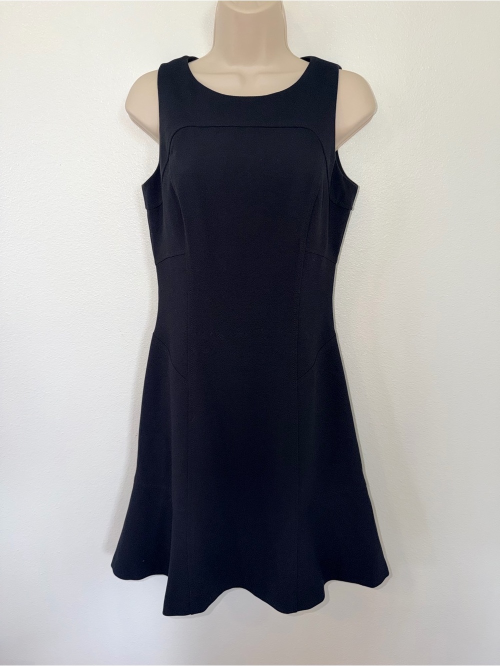 White House Black Market Black Sleeveless Fit-and-Flare Mini Dressi